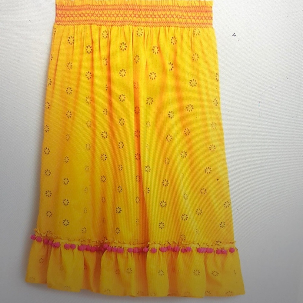 Eyelet midi skirt